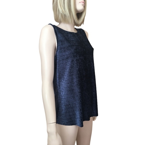 NORDSTROM FOURTEENTH PLACE Hi-Low Ribbed Stretch Velvet Top Tank Tunic Oversized - Picture 7 of 15